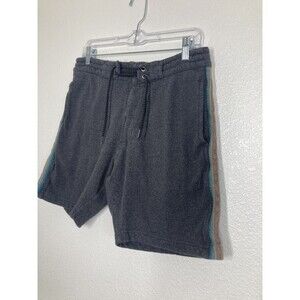 Vissla Shorts Mens Medium 31-32 Gray Fleece Lined Jogger Casual Striped Trim
